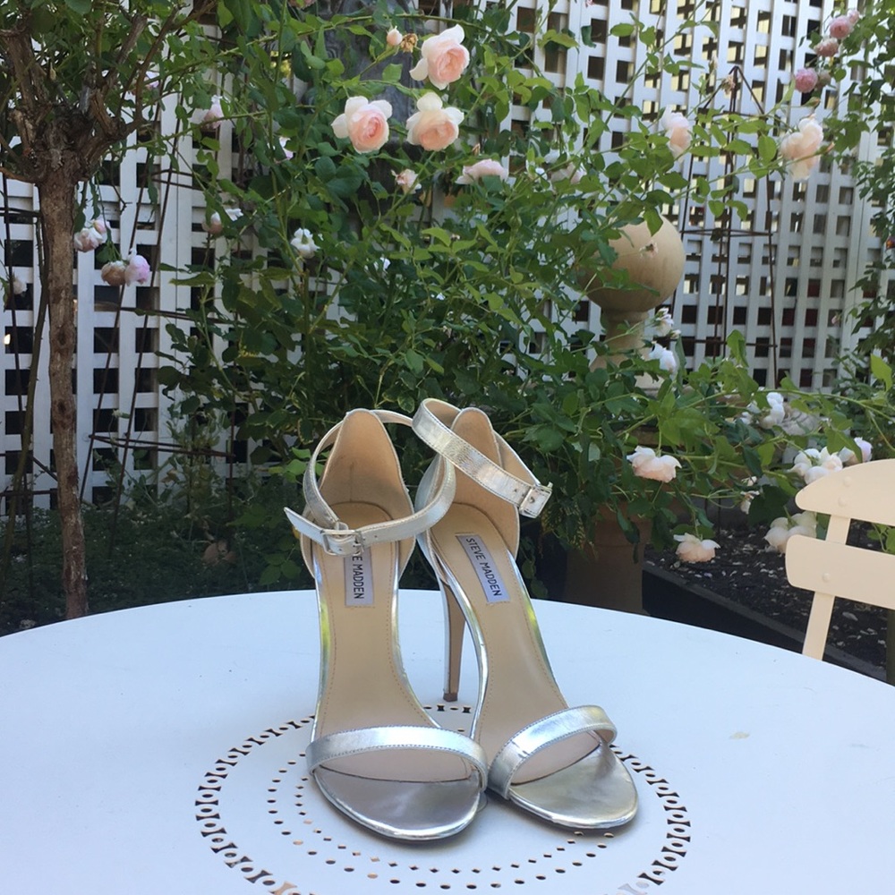 Metallic Silver Stilettos by Steve Madden